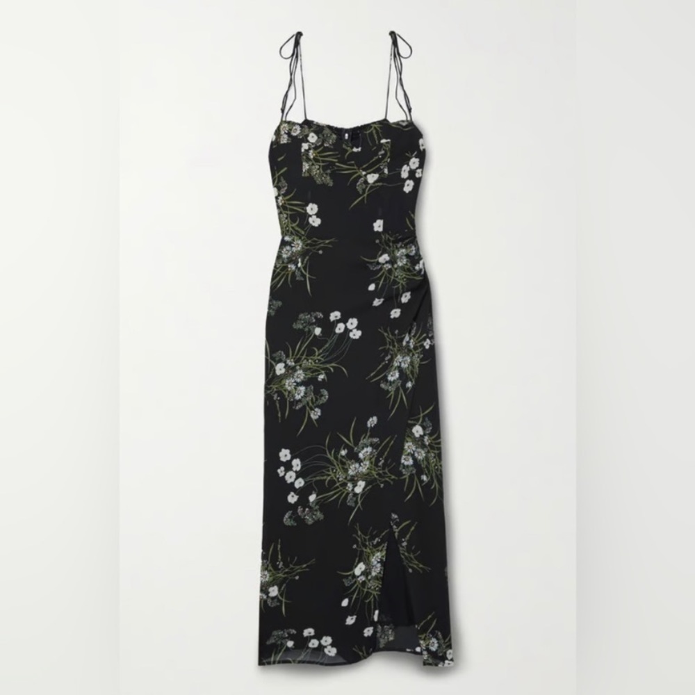 Reformation Black Floral Dress